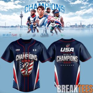 USA Flag Football World Champions Duesseldorf 2026 Baseball Jersey 2