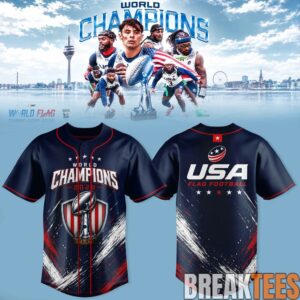 USA Flag Football World Champions Duesseldorf 2026 Baseball Jersey 3