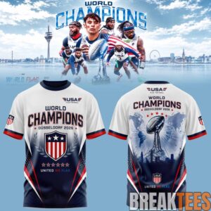 USA Flag Football World Champions Duesseldorf 2026 T-Shirt 1
