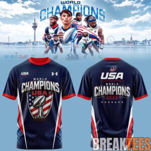 USA Flag Football World Champions Duesseldorf 2026 T-Shirt 2