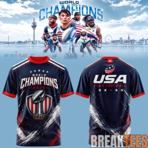 USA Flag Football World Champions Duesseldorf 2026 T-Shirt 3