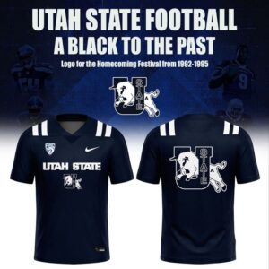 Utah State Aggies Football 1992–1995 Vintage Logo A Blast To The Past Football Jersey