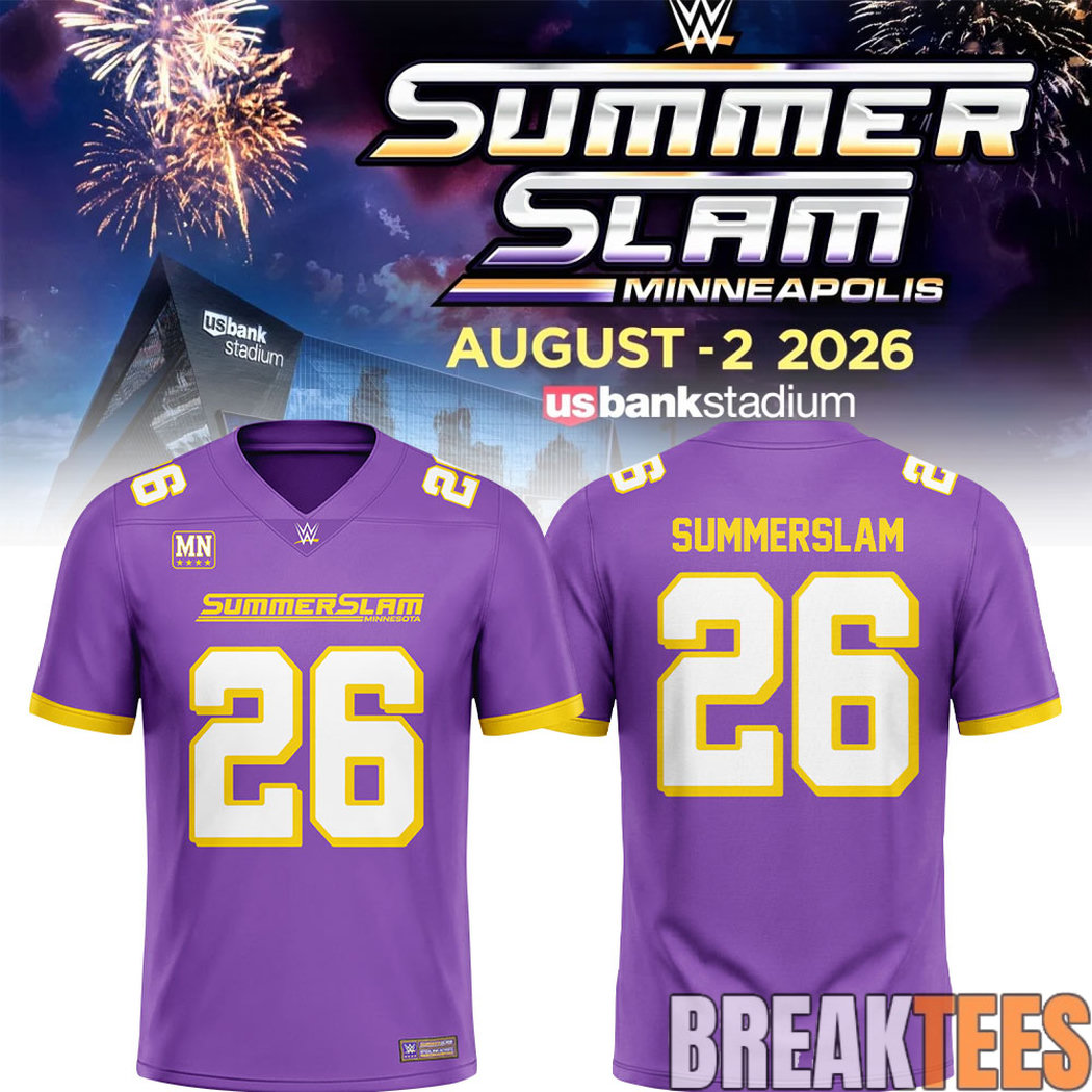 WWE Summer Slam 2026 In Minnesota Football Jersey WWE Summer Slam 2026 In Minnesota Football Jersey