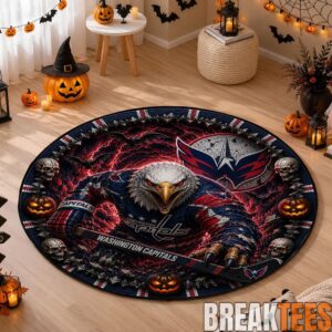 Washington Capitals Special Halloween Round Quilted Rug