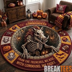 Washington Commanders 2026 Halloween Quilted Round Rug – Limited Edition