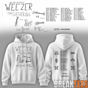 Weezer The Gathering Tour Premium 3D All-Over Print White Hoodie