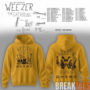 Weezer The Gathering Tour Premium 3D All-Over Print Yellow Hoodie