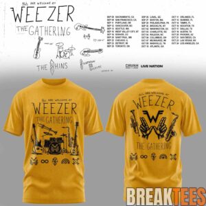 Weezer The Gathering Tour Premium Graphic T-Shirt Yellow