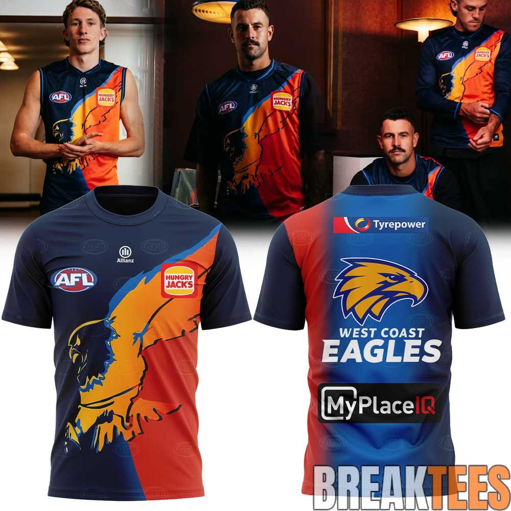 West Coast Eagles 2026 Gather Round Guernsey T-Shirt West Coast Eagles 2026 Gather Round Guernsey T-Shirt
