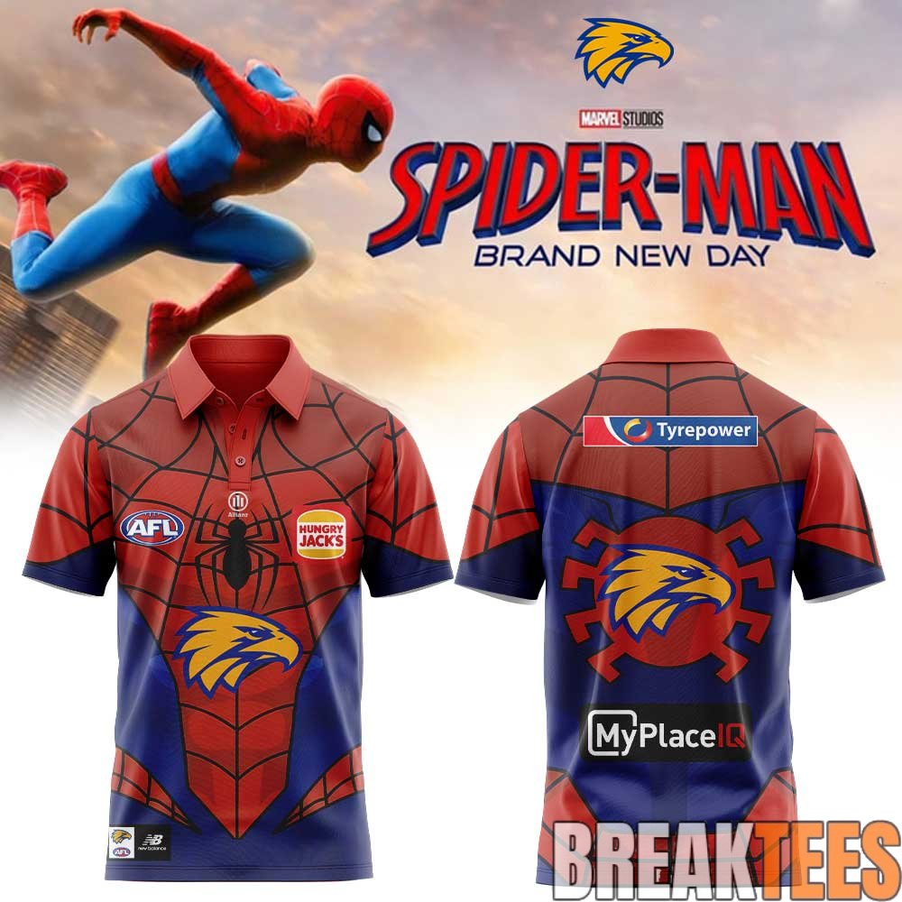 West Coast Eagles x Spider-Man 2026 Special Polo Shirt West Coast Eagles x Spider-Man 2026 Special Polo Shirt