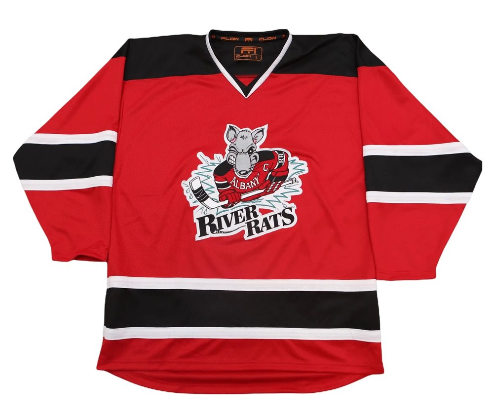 Albany River Rats 1990s Retro Hockey Jersey Albany River Rats 1990s Retro Hockey Jersey