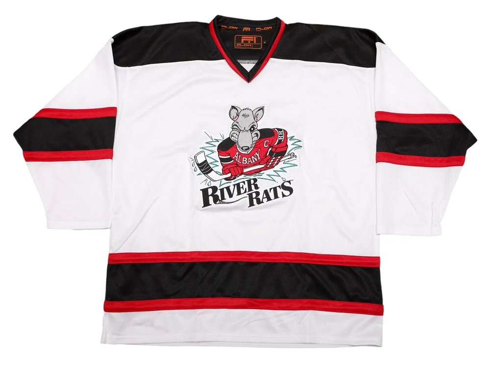 Albany River Rats 1990s Retro Hockey Jersey Albany River Rats 1990s Retro Hockey Jersey