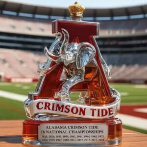 Alabama Crimson Tide 18 National Championship Whiskey Bottle