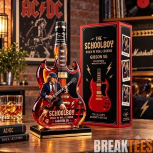 Angus Young AC/DC Music Band The School Boy Whiskey Bottle