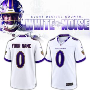 Baltimore Ravens White Noise Football Jersey Custom