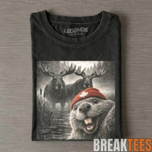 Beaver Selfie Encounter - Sasquatch Sighting T-Shirt 1 Beaver Selfie Encounter - Sasquatch Sighting T-Shirt 1