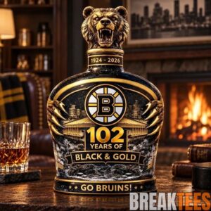 Boston Bruins 102 Years Black & Gold Whiskey Decanter