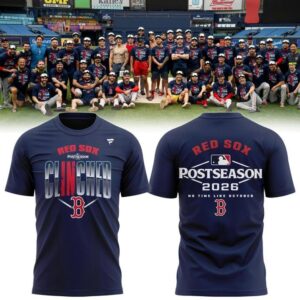 Boston Red Sox 2026 Postseason Clinched T-Shirt – Navy Blue Locker Room Tee