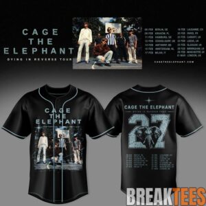 Cage The Elephant - Dying In Reverse Tour 2027 Baseball Jersey 3