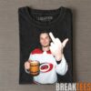Edmonton Oilers Connor McDavid & Leon Draisaitl Drinking & Middle Finger Tee