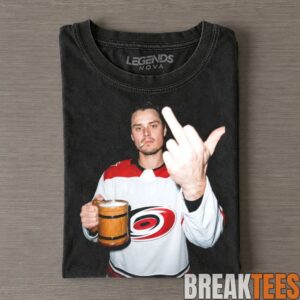 Carolina Hurricanes Sebastian Aho Drinking & Middle Finger Tee