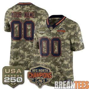 Chicago Bears 2026 Salute to Service Custom Football Jersey - Stitched 3
