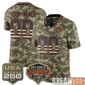 Chicago Bears 2026 Salute to Service Custom Football Jersey - Stitched 4