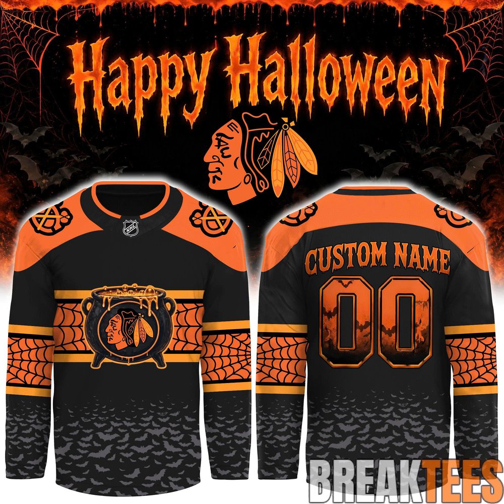 Chicago Blackhawks x Halloween Day ’26 Custom Hockey Jersey Chicago Blackhawks x Halloween Day ’26 Custom Hockey Jersey