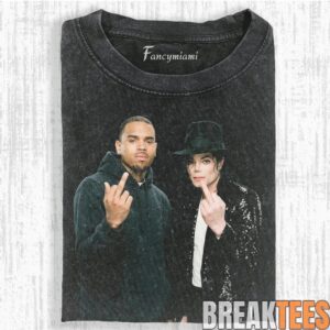 Chris Brown & Michael Jackson Middle Finger Pose Tee