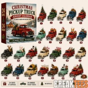 Christmas Pickup Truck 24-Day Advent Calendar 2026 for Christmas and Truck Lovers