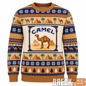 Cigarette Camel And Pyramids Desert 2026 Christmas Ugly Sweater