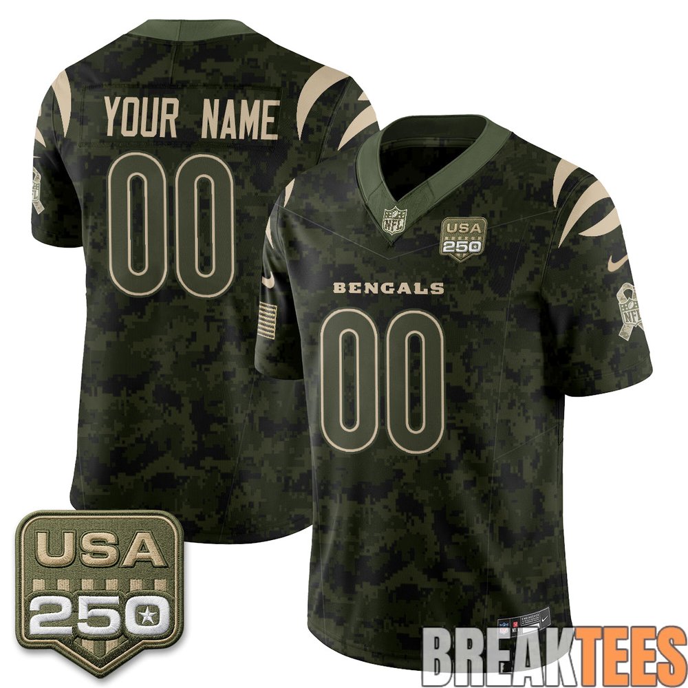 Cincinnati Bengals 2026 Salute to Service Custom Football Jersey – Stitched Cincinnati Bengals 2026 Salute to Service Custom Football Jersey – Stitched