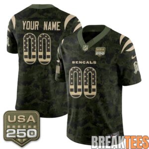 Cincinnati Bengals 2026 Salute to Service Custom Football Jersey - Stitched 1 Cincinnati Bengals 2026 Salute to Service Custom Football Jersey - Stitched 1