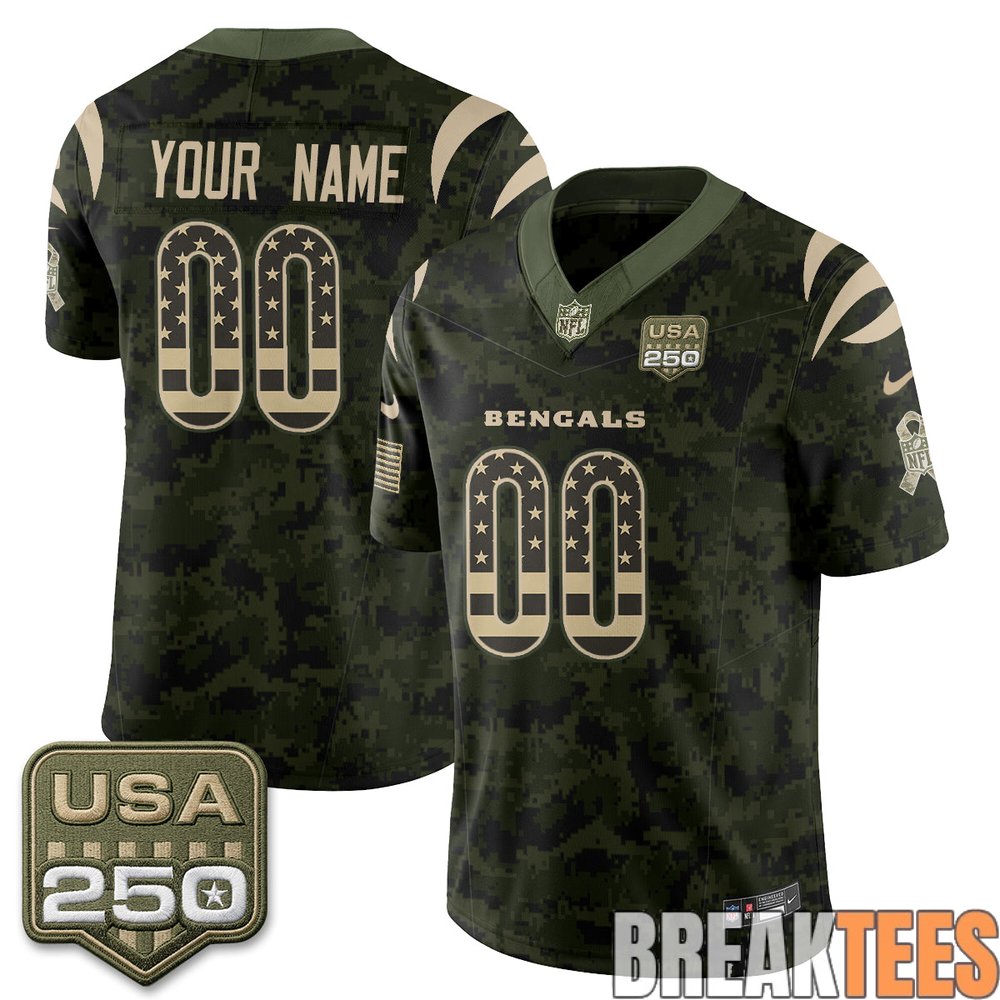 Cincinnati Bengals 2026 Salute to Service Custom Football Jersey – Stitched Cincinnati Bengals 2026 Salute to Service Custom Football Jersey – Stitched