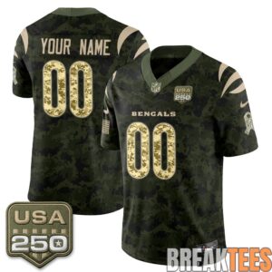 Cincinnati Bengals 2026 Salute to Service Custom Football Jersey - Stitched 3 Cincinnati Bengals 2026 Salute to Service Custom Football Jersey - Stitched 3