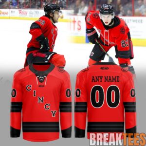Cincinnati Cyclones 2025-2026 Red Game Hockey Jersey Custom