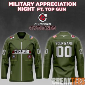 Cincinnati Cyclones Tackle Twill Top Gun Military Appreciation Custom Hockey Jersey