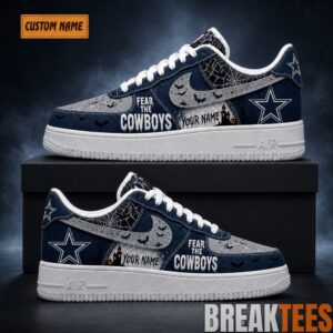 Dallas Cowboys Fear The Cowboys Halloween Custom AF1 Shoes