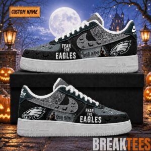 Philadelphia Eagles Fear The Eagles Halloween Custom AF1 Shoes