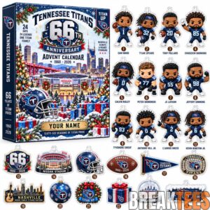 Tennessee Titans 66th Anniversary 1960-2026 Custom Name Advent Calendar 2026 For Football Fans