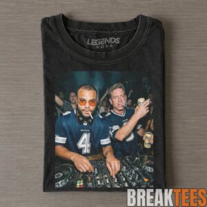Dallas Cowboys Dak Prescott & Troy Aikman DJing & Drinking Tee
