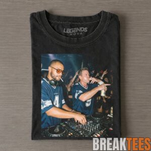 Dallas Cowboys Dak Prescott & Troy Aikman DJing & Drinking Tee 1