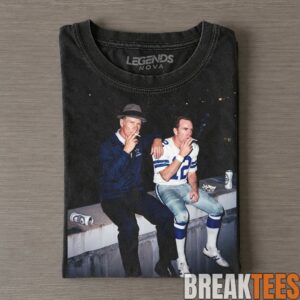 Dallas Cowboys Tom Landry & Roger Staubach Drinking & Middle Finger Tee 1