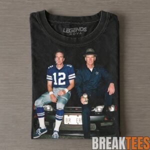 Dallas Cowboys Tom Landry & Roger Staubach Drinking & Middle Finger Tee 2
