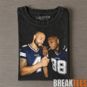 Dallas Cowboys Dak Prescott & CeeDee Lamb Smoking & Drinking Tee