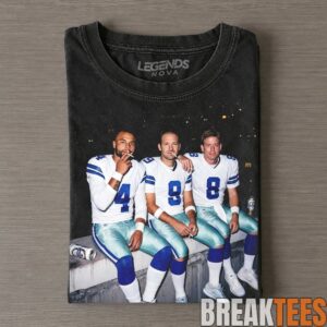 Dallas Cowboys Dak Prescott, Tony Romo & Troy Aikman Smoking on the Bench Tee