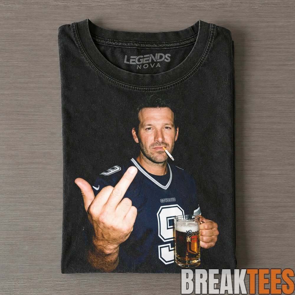 Dallas Cowboys Tony Romo Drinking & Middle Finger Tee Dallas Cowboys Tony Romo Drinking & Middle Finger Tee