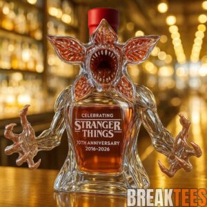 Demogorgon Celebrating Stranger Things 10th Anniversary Whiskey Bottle 2