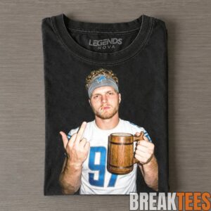 Detroit Lions Aidan Hutchinson Drinking & Middle Finger Tee