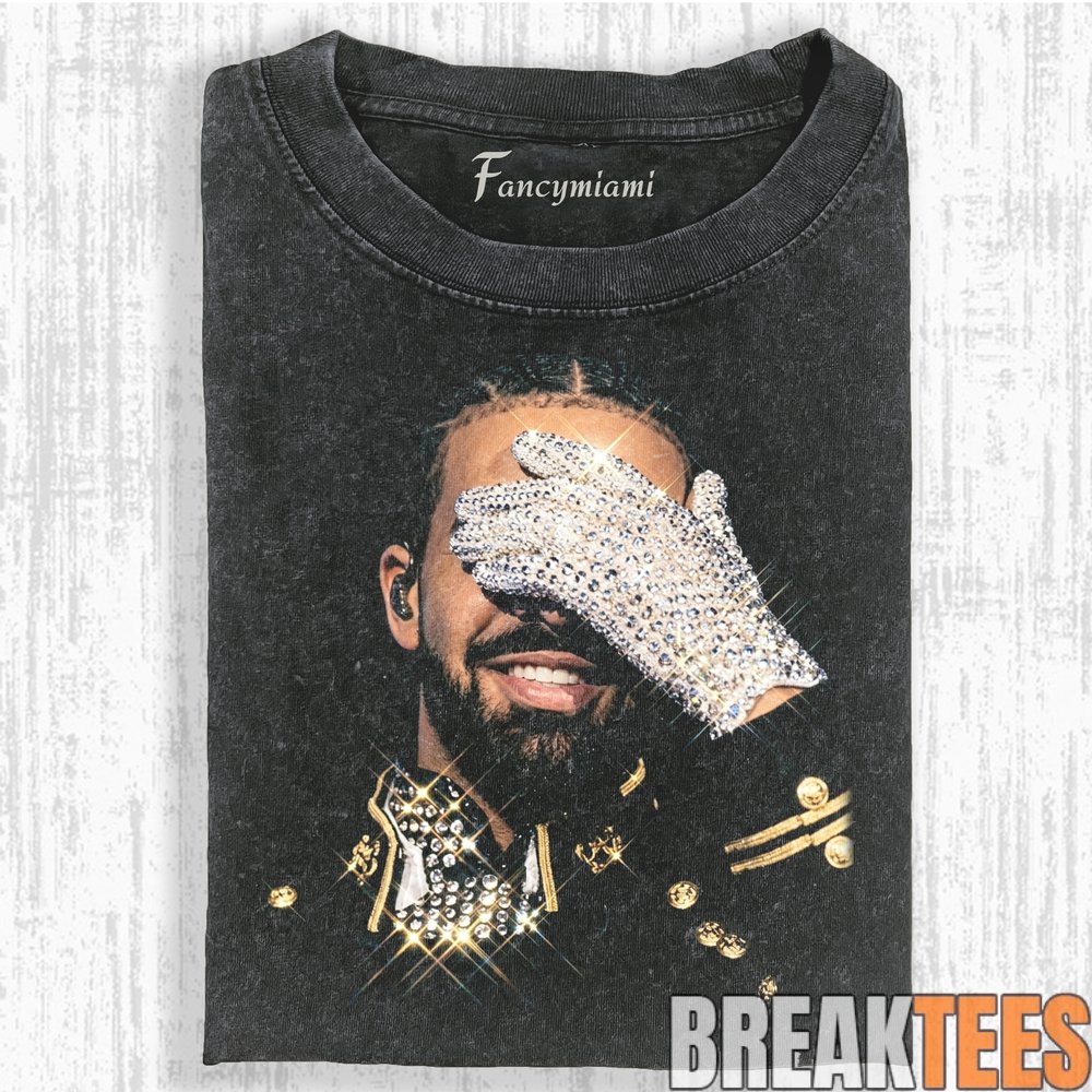 Drake Rhinestone Glove Covering Eye Tee Drake Rhinestone Glove Covering Eye Tee